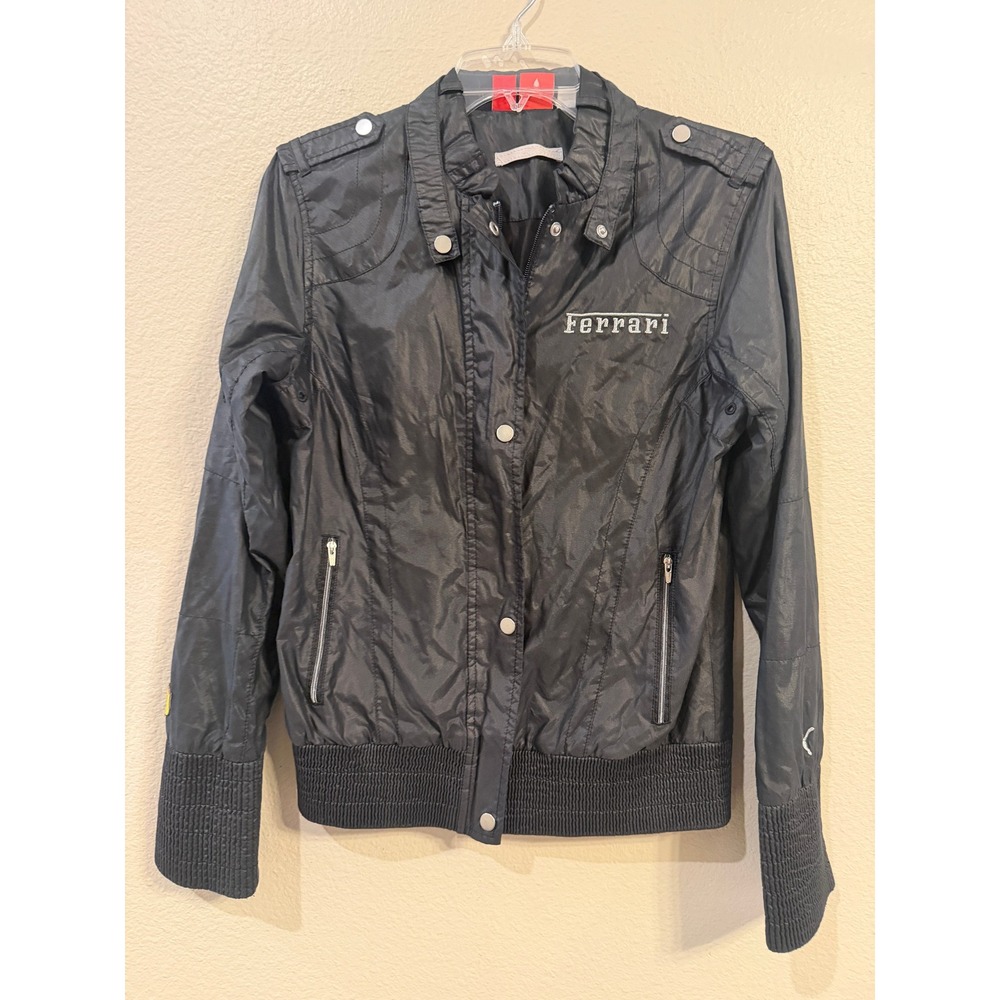 Puma Scuderia Ferrari Mens Black Lightweight Bomber Racing Jacket Size Medium